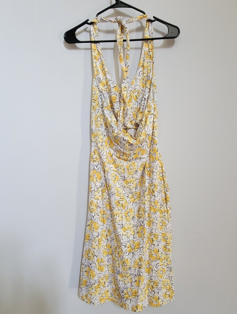 Pact Floral Butter Yellow Haltertop Midi Dress Women Size M Summer Flirty - Picture 2 of 8